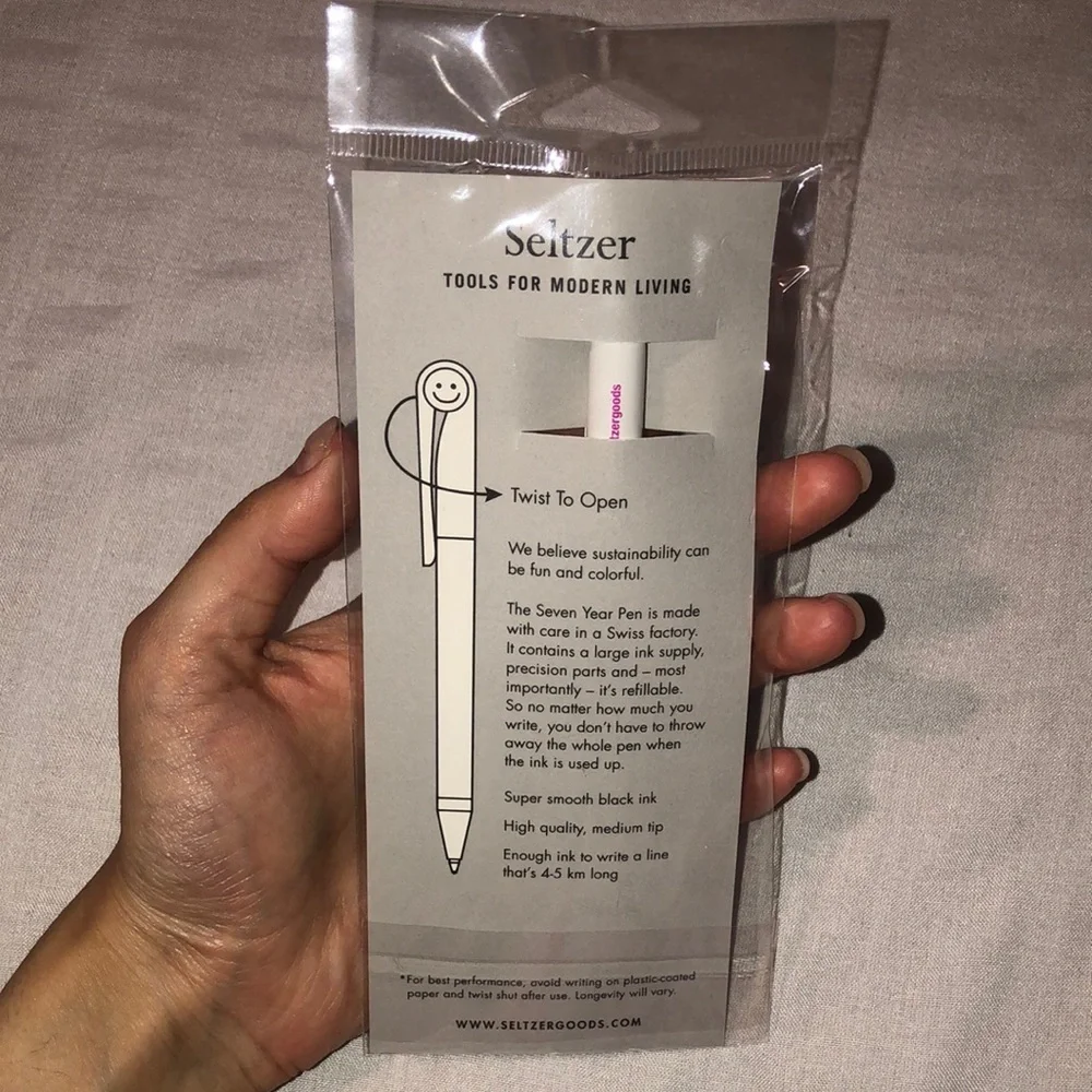 Seltzer Seven Year Pen with Pineapple & Umbrella Design